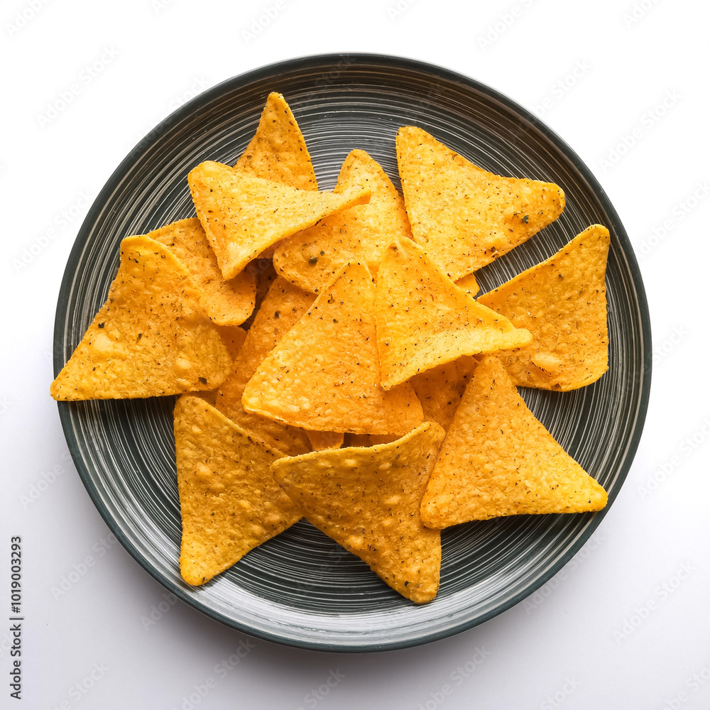delicious mexican nachos chips, isolated on a clean white background delicious mexican nachos chips, isolated on a clean white background