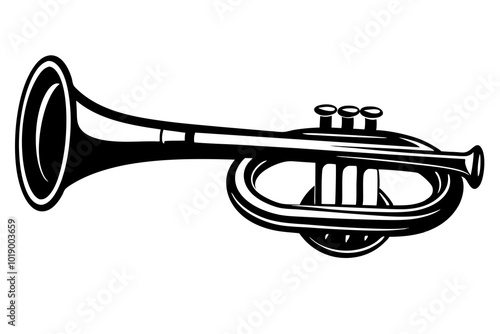 Trumpet silhouette vector illustration