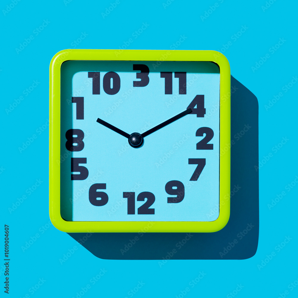 green and blue clock with disordered numbers green and blue clock with disordered numbers