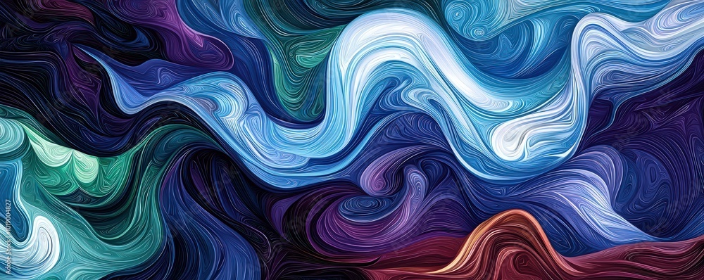 Vibrant abstract line art illustration in various shades blue, maroon, and green, intertwining fluid lines for a captivating visual. Vibrant abstract line art illustration in various shades blue, maroon, and green, intertwining fluid lines for a captivating visual.