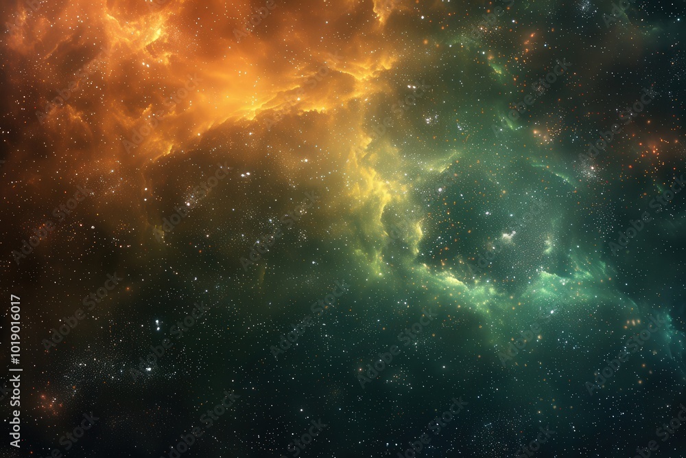 Naklejka premium A colorful space background with stars and clouds, generative ai image