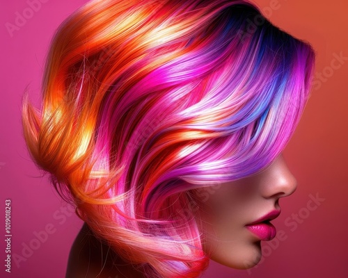 Hair styling and makeup tutorials, vibrant colors, step-by-step, photography, instructional