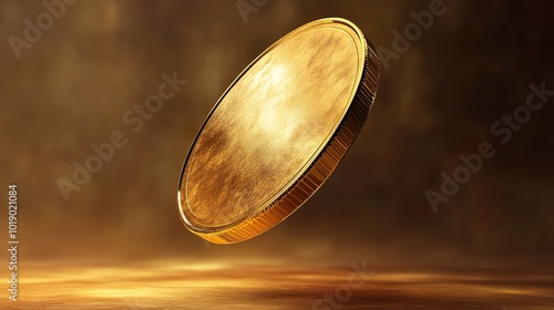 A 3D golden coin flipping upward, representing chance.