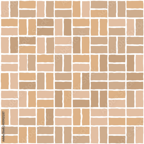 basketweave, brick wall and ground vector, seamless pattern drawing. texture interior background line art. set of graphics elements drawing for architecture and landscape design. cad pattern
