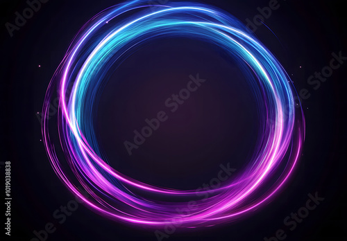 Creative digital tech circle on a dark background design. Big data and technology concept design. 3D Rendering design