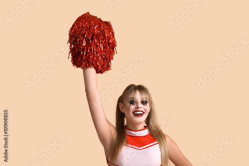 Young woman dressed for Hal...