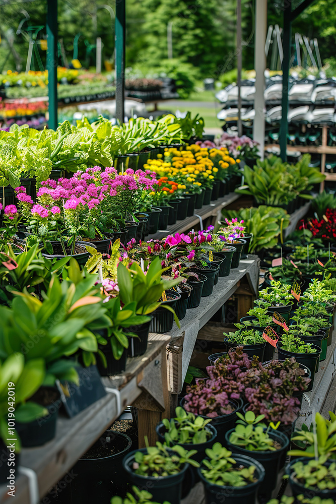 plants in pots available for purchase at the local garden center