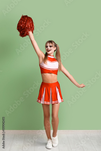 Young woman dressed for Hal...