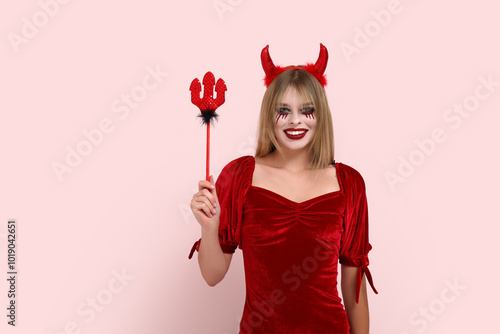 Young woman dressed for Hal...