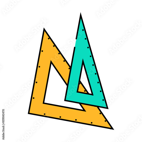 drafting triangle architectural drafter line icon vector. drafting triangle architectural drafter sign. isolated symbol illustration