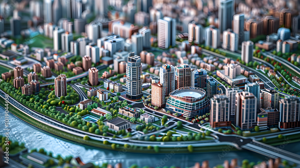 Animated Isometric Cityscape: A Dynamic Blend of Modern Infrastructure ...