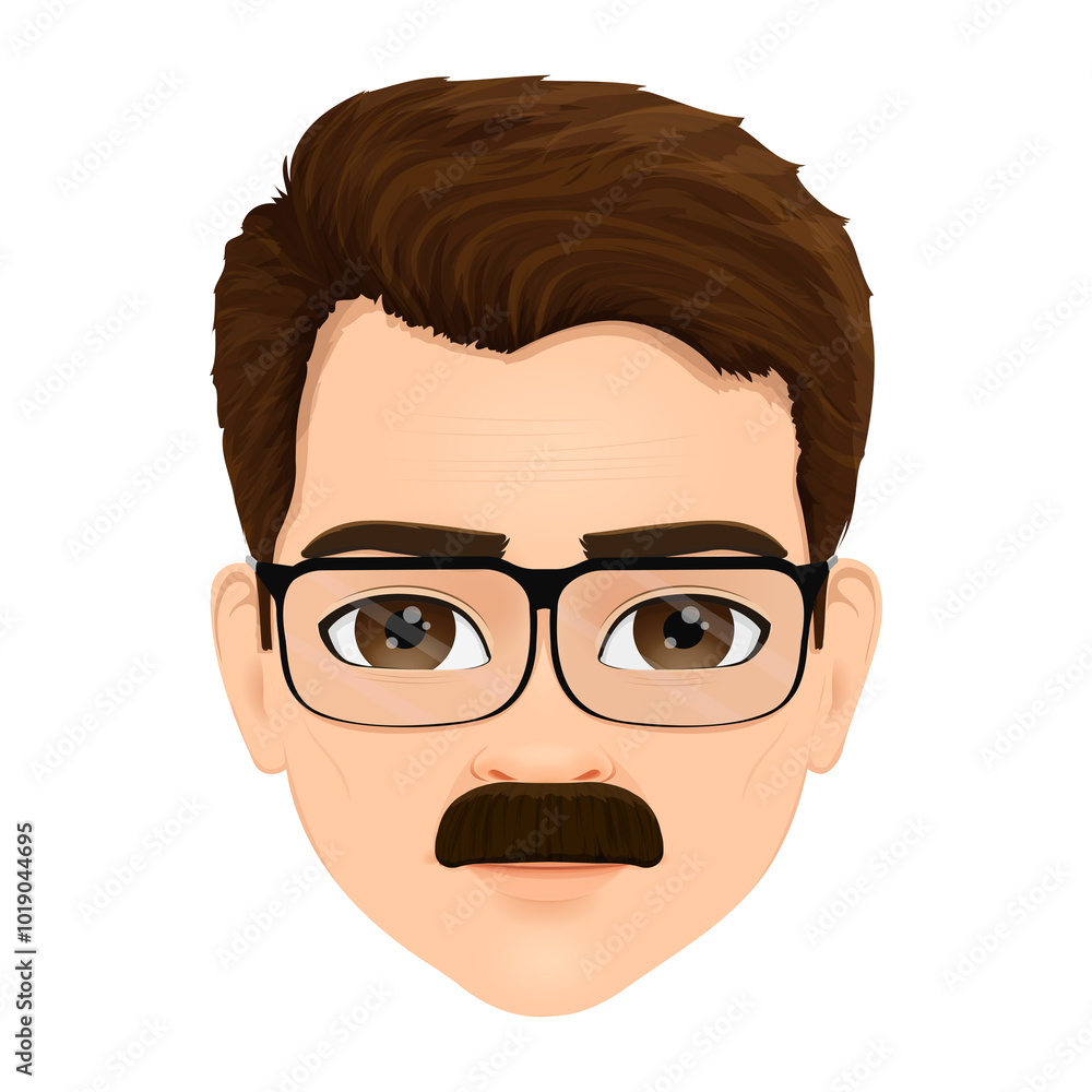 avatar man face with glasses avatar man face with glasses