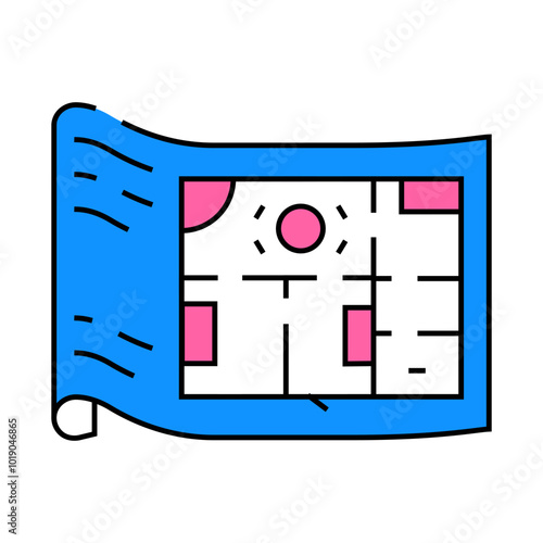 blueprint creation architectural drafter line icon vector. blueprint creation architectural drafter sign. isolated symbol illustration
