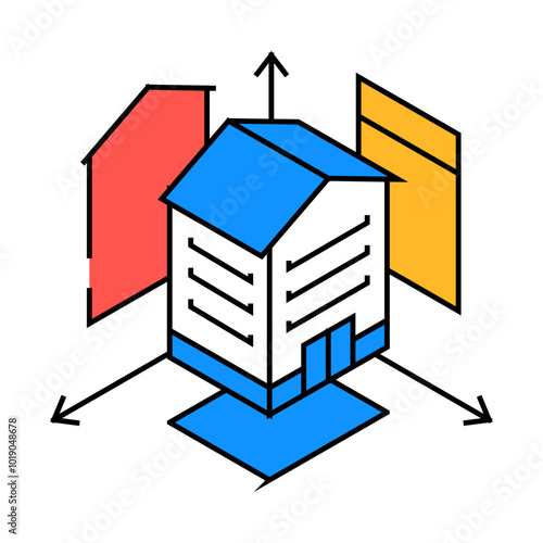 orthographic projections architectural drafter line icon vector. orthographic projections architectural drafter sign. isolated symbol illustration
