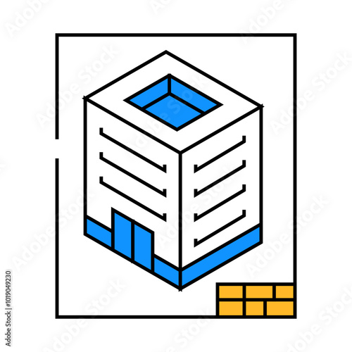 isometric view architectural drafter line icon vector. isometric view architectural drafter sign. isolated symbol illustration