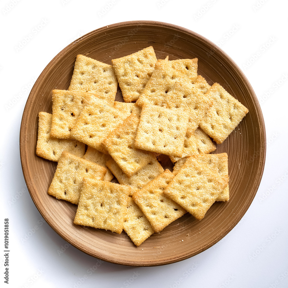Crushed dry crackers, isolated on a clean white background Crushed dry crackers, isolated on a clean white background