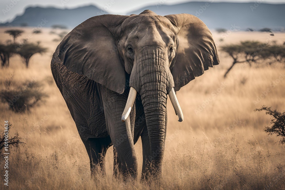 Obraz premium African Elephant Looking at Camera