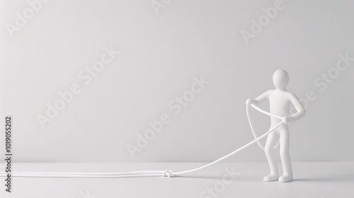 Minimalist Figure with Rope: A Conceptual Depiction