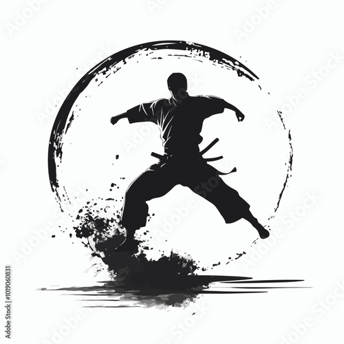 Martial arts concept illustration on white background. Karate.