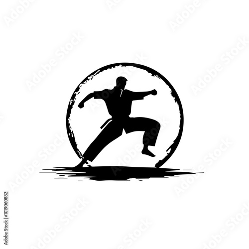 Martial arts concept illustration on white background. Karate.