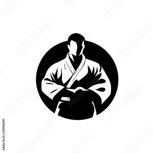 Martial arts concept illustration on white background. Karate.
