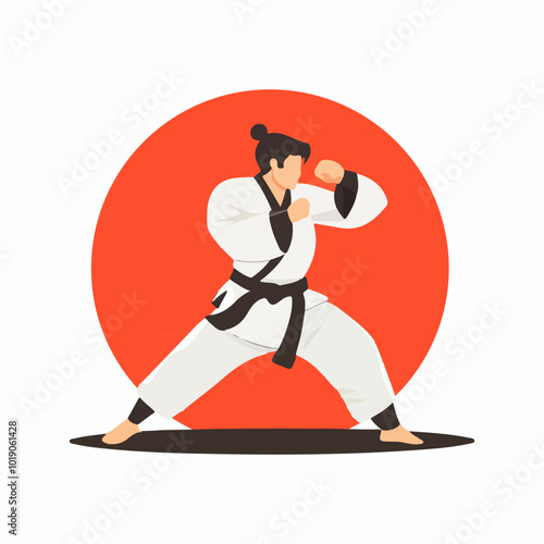 Martial arts concept illustration on white background. Karate.