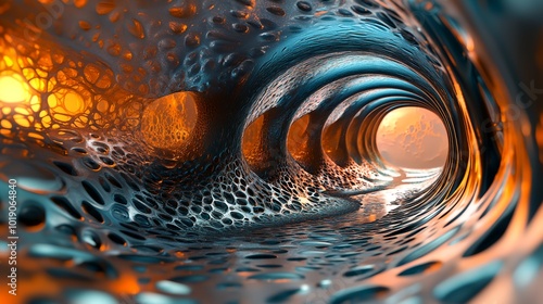 Wallpaper Mural a close up of a wave with a light in the background Torontodigital.ca