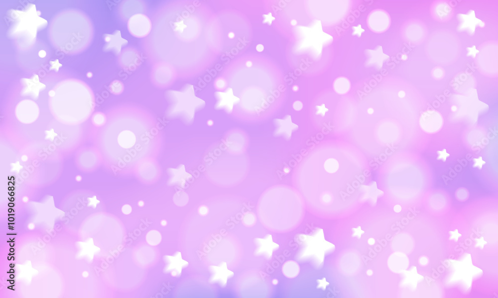 Purple bokeh background featuring a gradient with a soft stars. Stock vector illustration in realistic style. Purple bokeh background featuring a gradient with a soft stars. Stock vector illustration in realistic style.