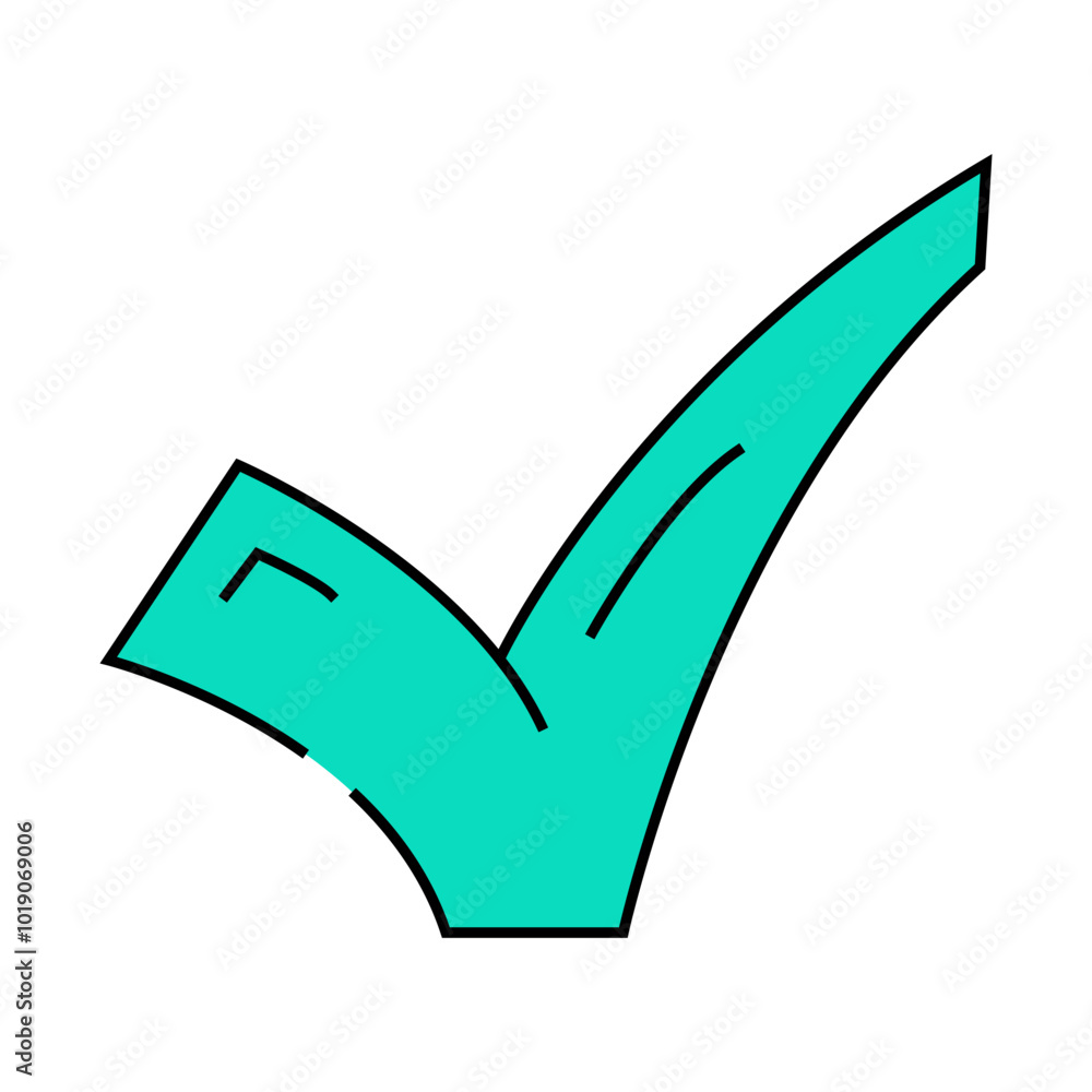 green check line icon vector. green check sign. isolated symbol illustration green check line icon vector. green check sign. isolated symbol illustration