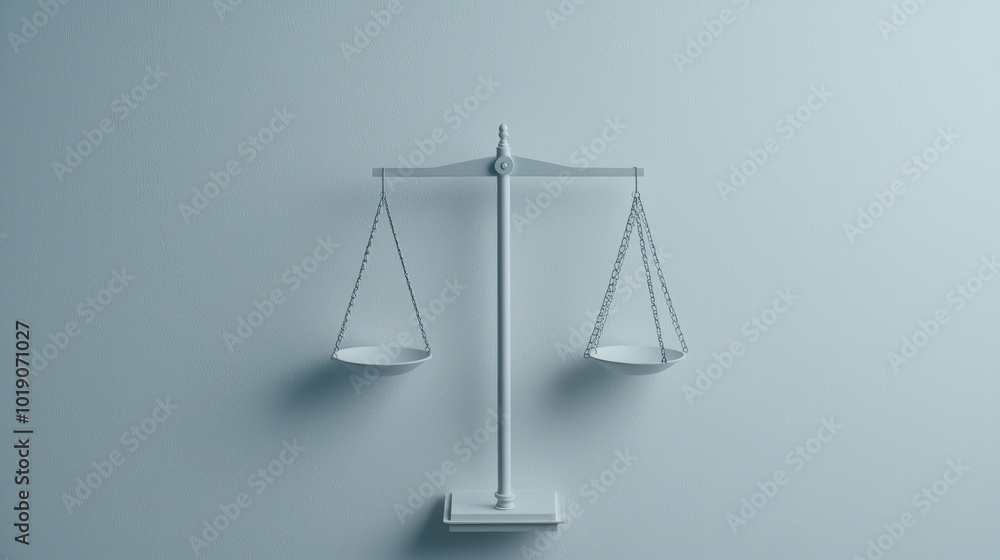 A modern balance scale on a pastel background symbolizing justice and equality. A modern balance scale on a pastel background symbolizing justice and equality.