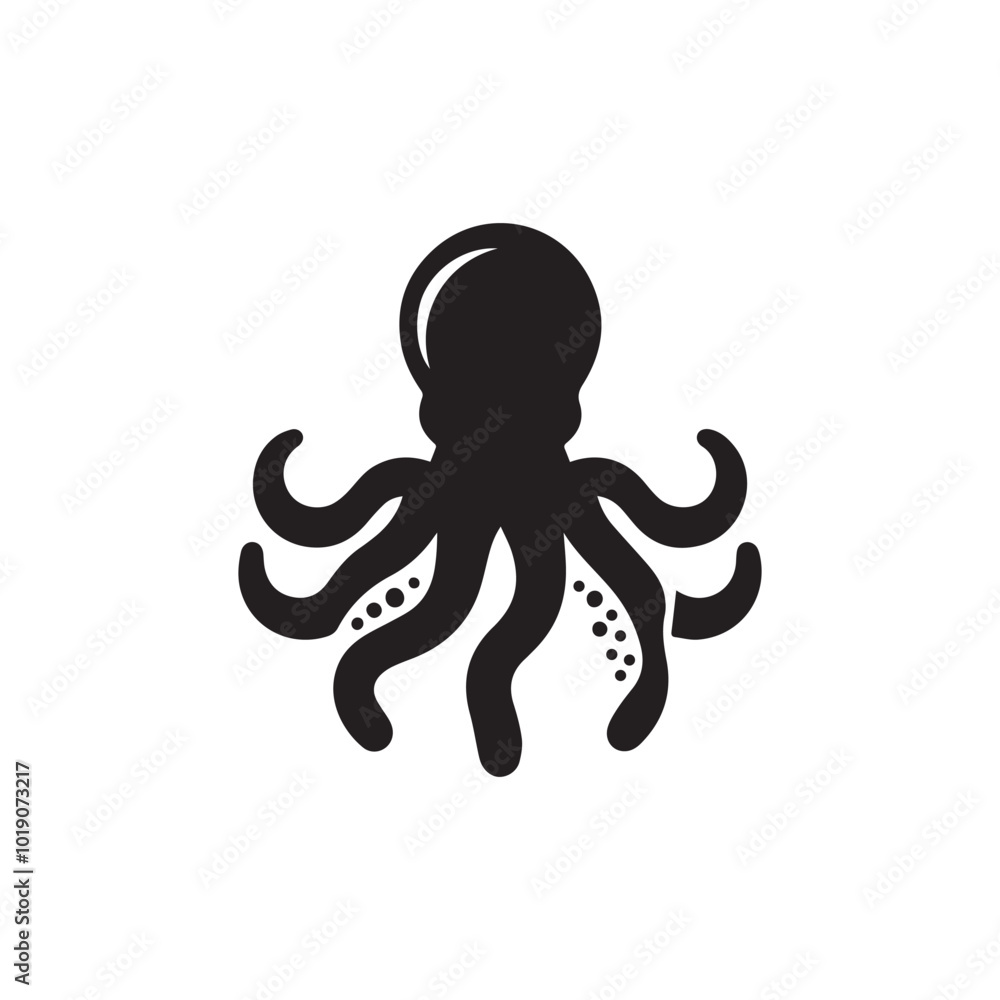 Octopus logo illustration isolated on white background Octopus logo illustration isolated on white background