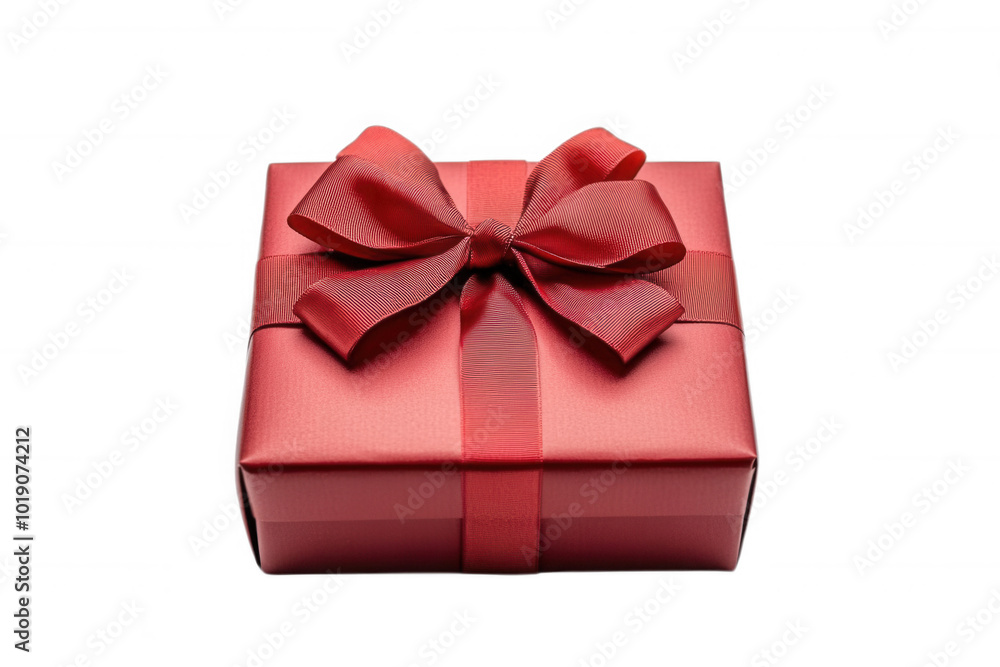 Obraz premium Red gift box with a bow, transparent background