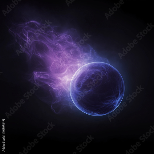 Cosmic Dynamics Visualized: A Concept of Gas Jets from Planets in Purple