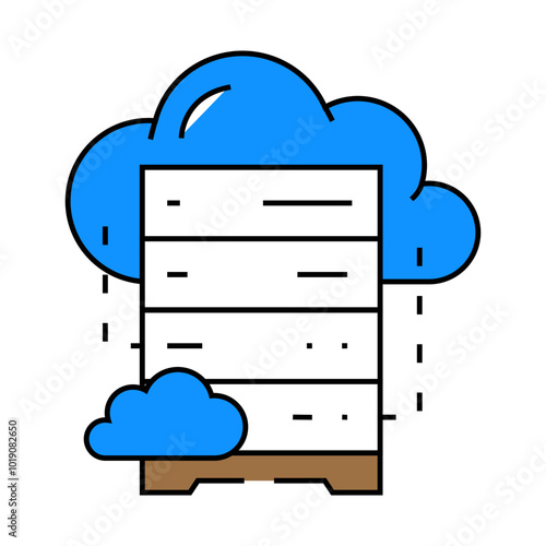 cloud database line icon vector. cloud database sign. isolated symbol illustration