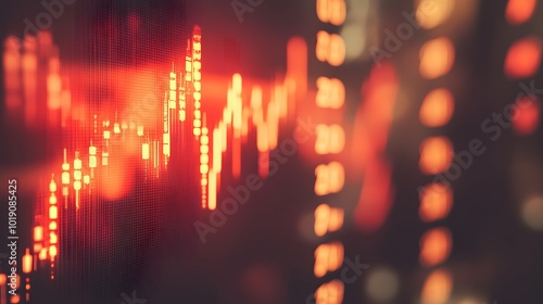 Wallpaper Mural Close-up of digital screen showing downward-trending line graph, symbolizing rate cut in financial markets, economic adjustment concept Torontodigital.ca