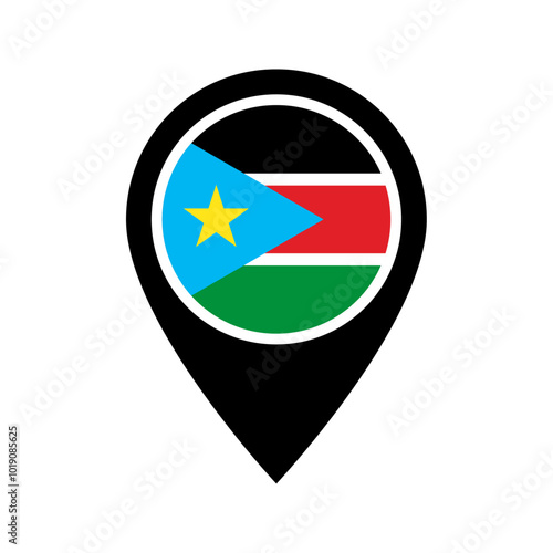 South Sudan flag location icon Free Download South Sudan flag location icon - GFXLoad