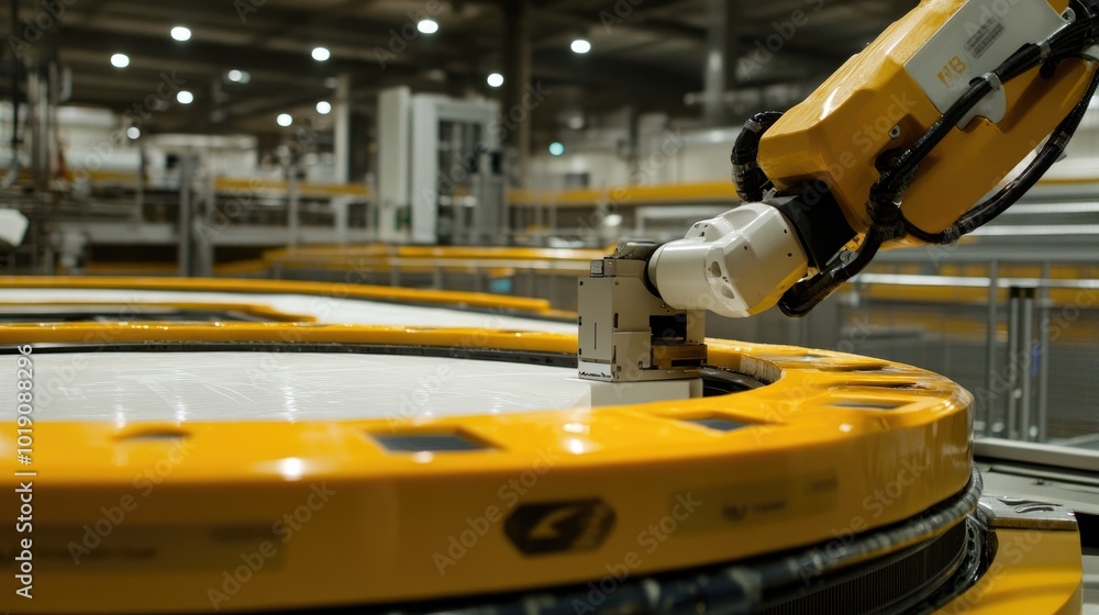 Industrial Robot Arm in Modern Manufacturing Facility Industrial Robot Arm in Modern Manufacturing Facility