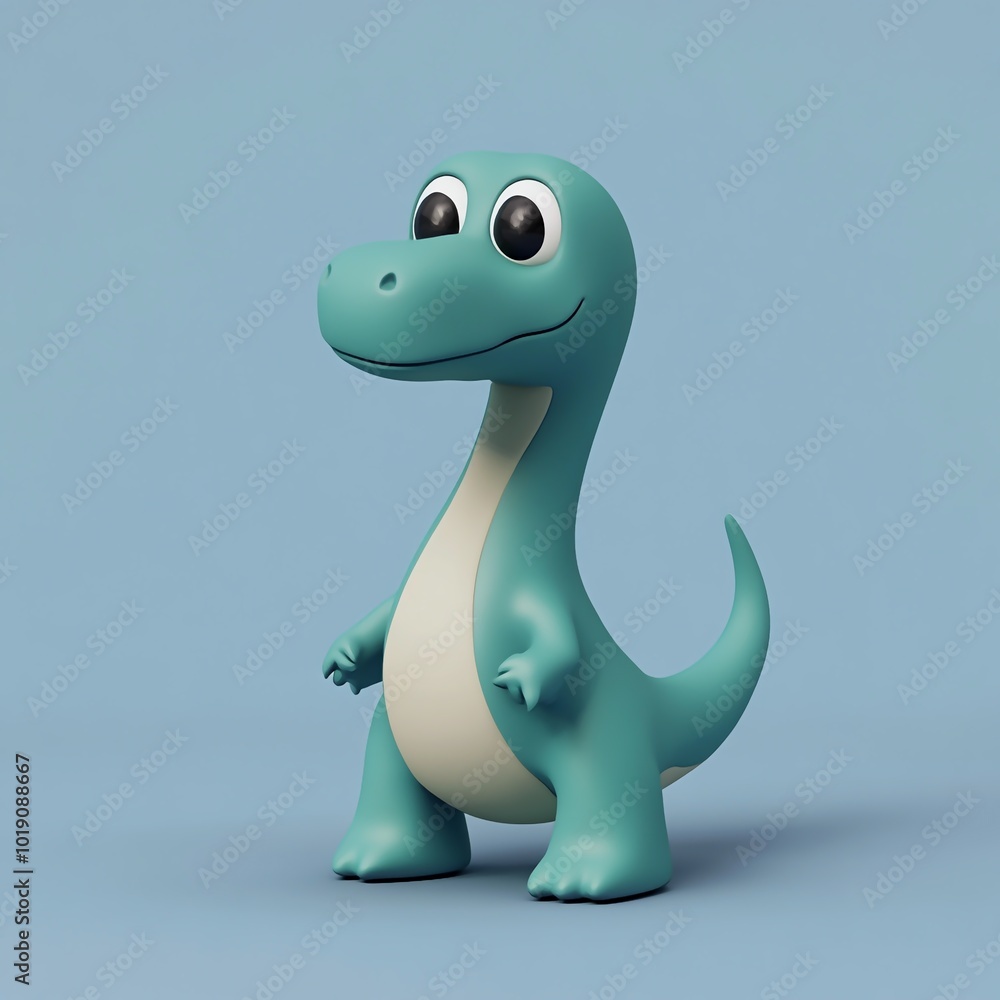 Obraz premium 3D Brachylophosaurus Icon: Dinosaur with Crest Illustration Logo