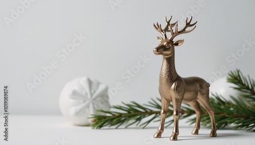 Stunning Reindeer Figurine Elevate winter wonderland display with this elegant Christmas decor photo