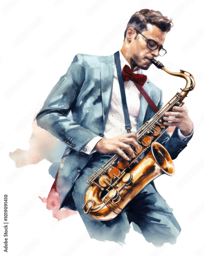 Fototapeta premium PNG Saxophone glasses adult saxophonist.