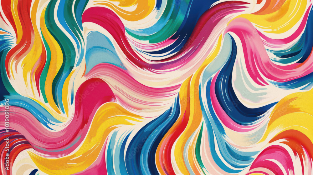 Strokes of vibrant colors create a fluid, dynamic pattern with a sense of continuous movement. Strokes of vibrant colors create a fluid, dynamic pattern with a sense of continuous movement.