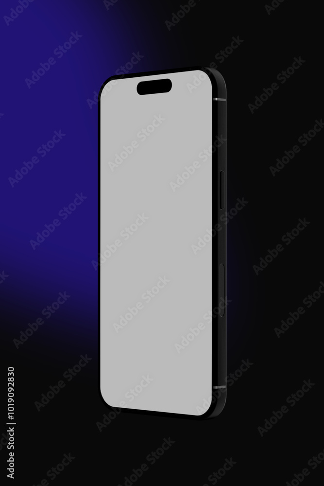 Realistic Smartphone Mockup on Black and Violet Background Realistic Smartphone Mockup on Black and Violet Background