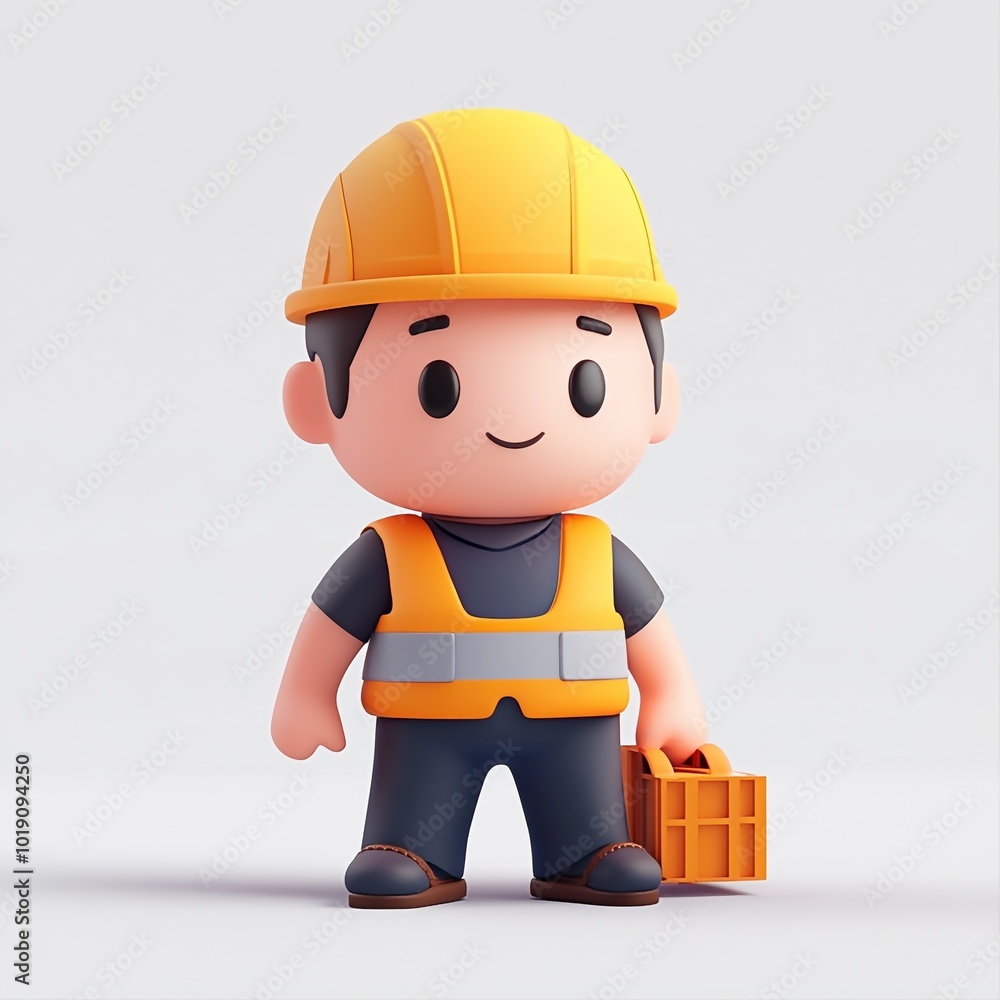 3D Worker Icon: Building and Labor Illustration Logo 3D Worker Icon: Building and Labor Illustration Logo