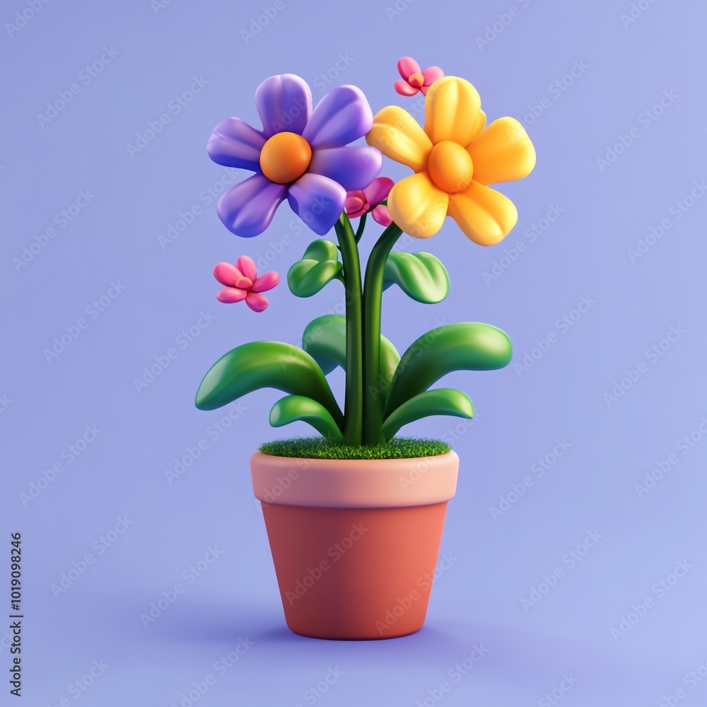 3D Flower Arrangement Icon: Floral Decoration Illustration Logo 3D Flower Arrangement Icon: Floral Decoration Illustration Logo