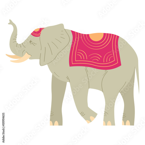 hindu elephant with traditional decoration
