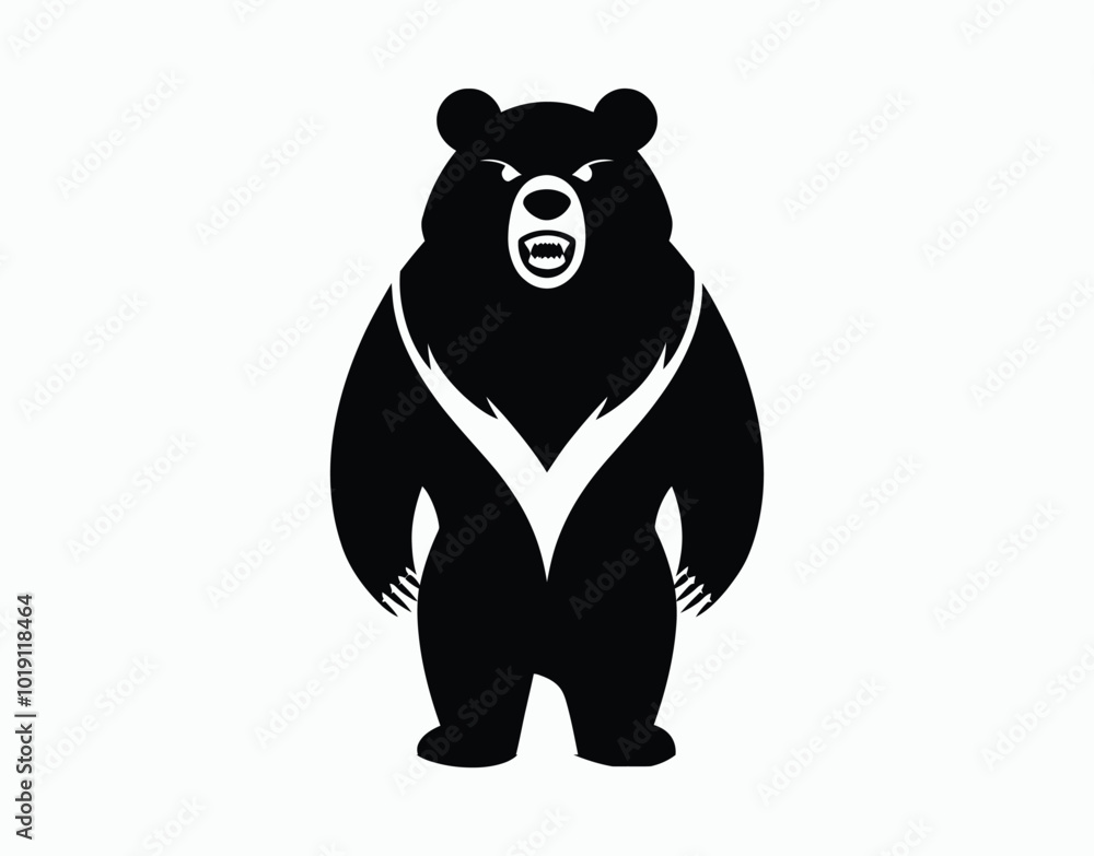 Angry Bear Silhouettes Vector EPS Template Angry Bear Silhouettes Vector EPS Template