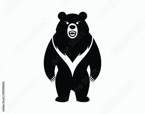 Angry Bear Silhouettes Vector EPS Template