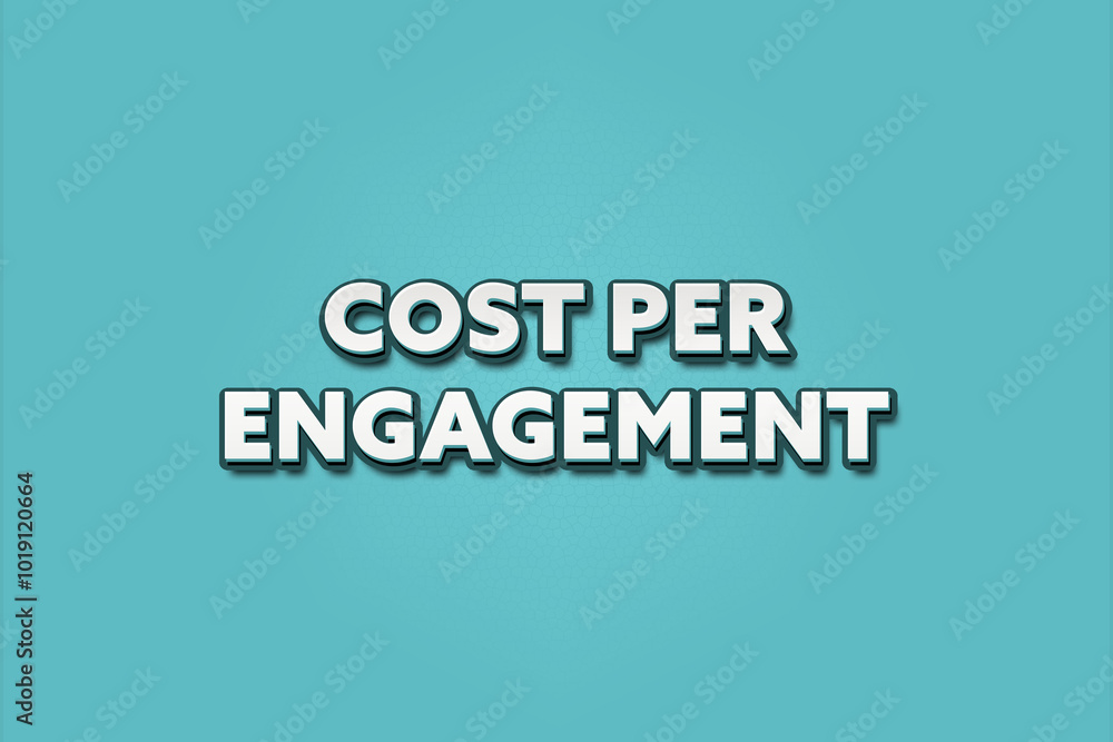 Fototapeta premium Cost per Engagement. A Illustration with white text isolated on light green background.