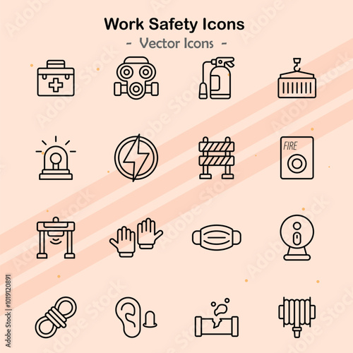 Icons showcasing additional work safety protocols and gear.