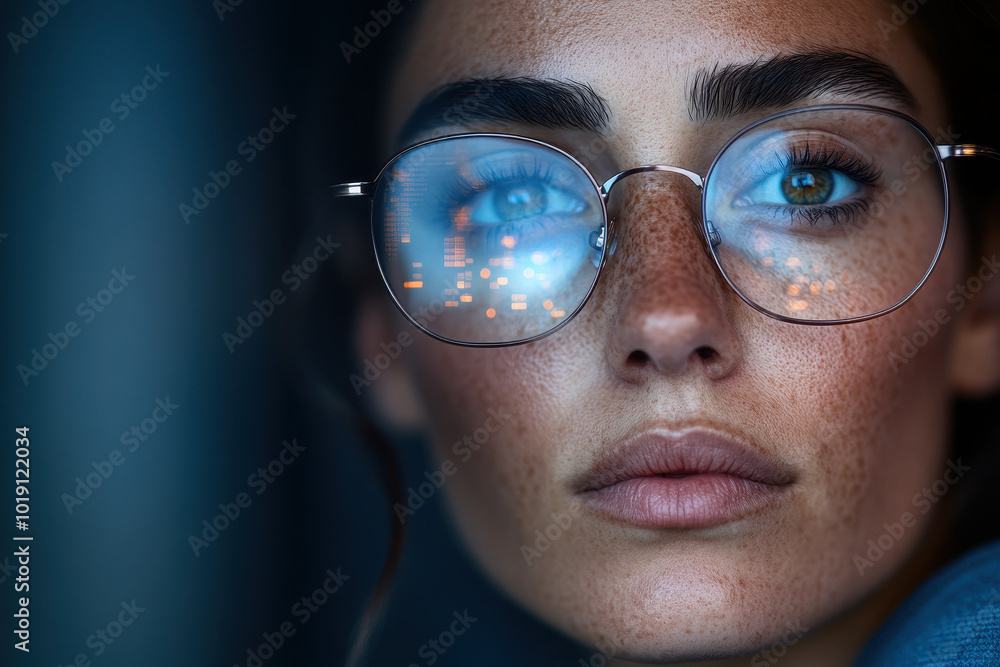 Exploring Modern Perspectives: A Close-Up of Reflections in Eyewear Exploring Modern Perspectives: A Close-Up of Reflections in Eyewear
